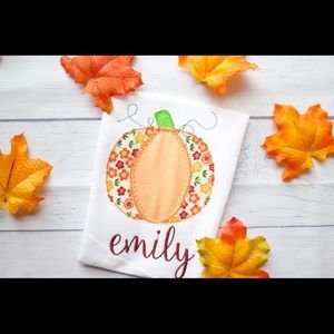 Girls Patchwork Pumpkin Shirt